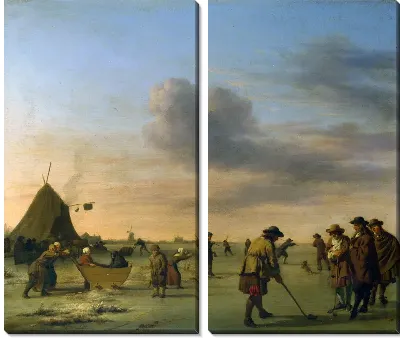 Картина Игроки на льду возле Гарлем