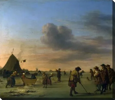 Картина Игроки на льду возле Гарлем