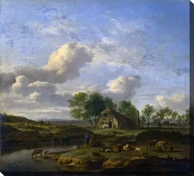 Пейзаж. Ферма возле реки