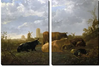 Картина Пастух с коровами