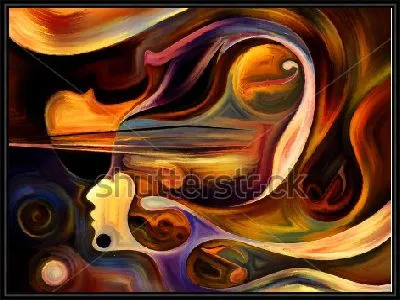 Яркая композиция на тему внутреннего мира человека и звучащей музыки в голове