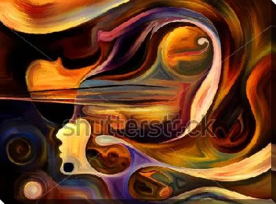 Яркая композиция на тему внутреннего мира человека и звучащей музыки в голове