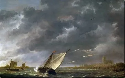 Маас в Дордрехт в бурю