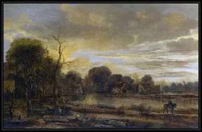 Деревенский пейзаж с рекой