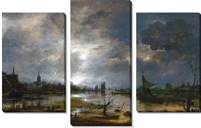 Близ города, в лунном свете