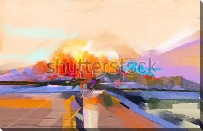 Картина маслом Яркий абстрактный пейзаж