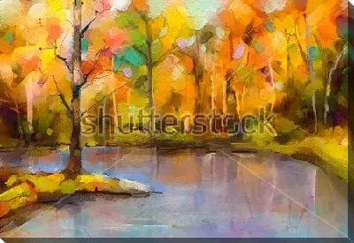 Картина маслом Яркий осенний пейзаж