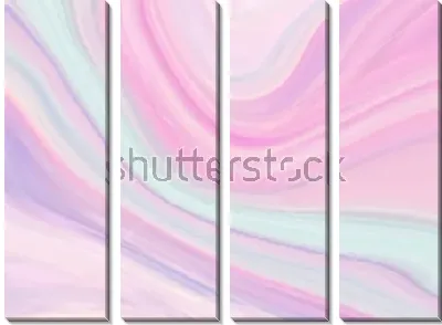 Модульная картина Мягкий текучий мрамор - композиция в нежных розово-голубых тонах