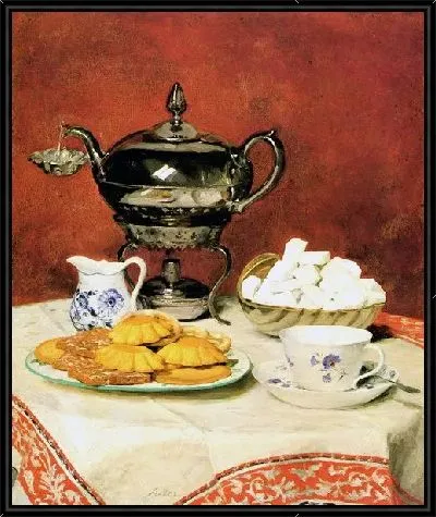 Картина Натюрморт с сахаром и чаем