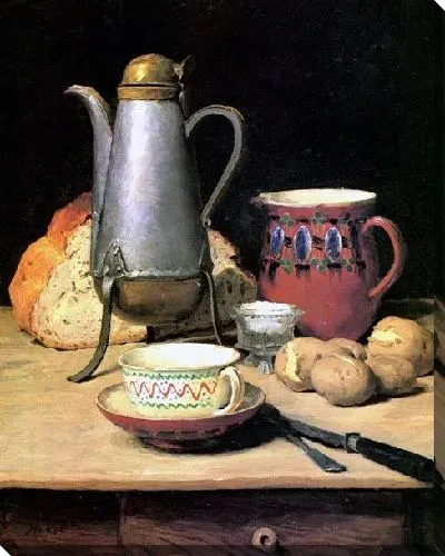 Картина Натюрморт с кофе, молоком и картофелем