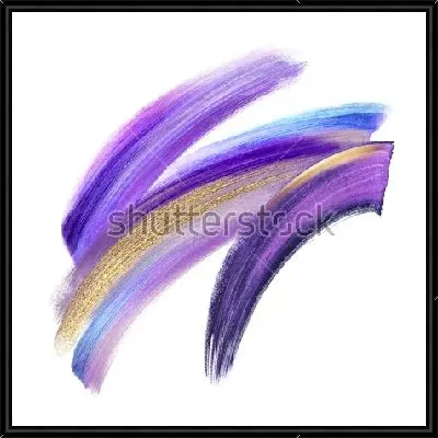 Картина Композиция красивых мазков в оттенках фиолетового, сиреневого и синего цвета с золотым порошком