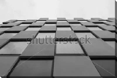 Городская геометрия в строении из стекла и бетона - уходящая вдаль квадратная перспектива