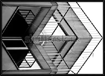 Геометрическая абстракция в современной архитектуре из стекла, металла и бетона