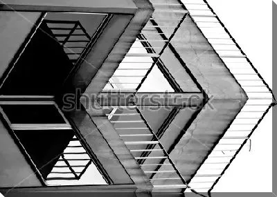 Геометрическая абстракция в современной архитектуре из стекла, металла и бетона