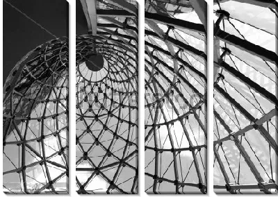 Модульная картина Уходящая ввысь геометрическая перспектива современной архитектуры