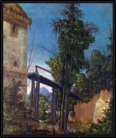 Пейзаж с пешеходным мостом