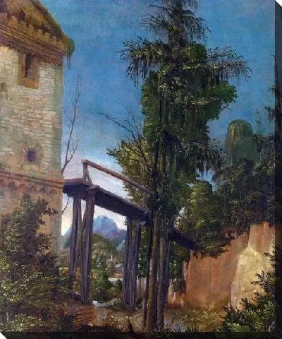 Картина Пейзаж с пешеходным мостом