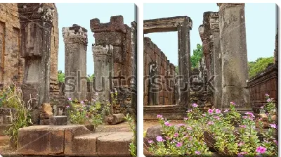 Фрагмент древнего священного храма Ангкор-Ват в Камбодже