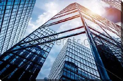 Постер Отражения в стеклянных небоскрёбах