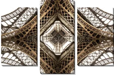 Ромбовидная архитектурная структура Эйфелевой башни - вид снизу