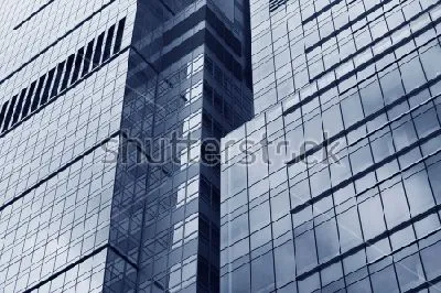 Плакат Геометрия прямых линий в архитектуре стеклянных зданий