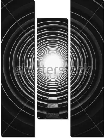 Модульная картина Свет в конце круглого тоннеля