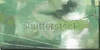 Картина маслом Белые кувшинки в пруду - абстрактная композиция в спокойных оттенках молочного, болотного и зелёного цвета