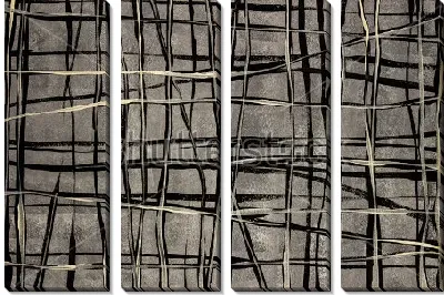 Модульная картина Серебряная клетка - композиция в серых тонах