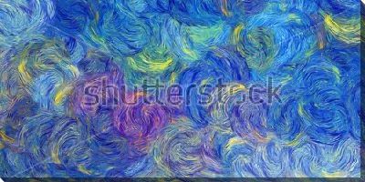 Картина маслом Синие облака в манере Винсента Ван Гога
