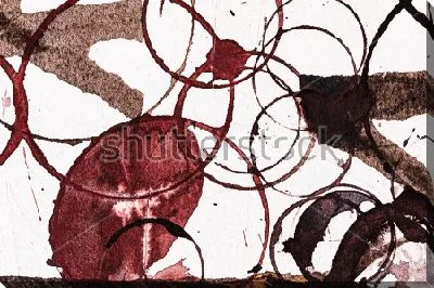 Картина маслом Геометрическая композиция с кругами и акварельными пятнами, кляксами и брызгами