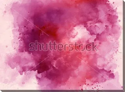 Картина маслом Розовые облака - композиция акварельных пятен и брызг в оттенках розового и красного цвета