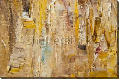 Картина маслом Осеннее настроение - абстрактная композиция в оттенках золотого и коричневого цвета