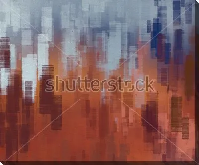 Картина маслом Отражения - композиция в оттенках коричневого и серо-голубого цвета