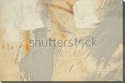 Размашистые мазки серого и бежевого цвета на желтоватой стене - текстурная композиция