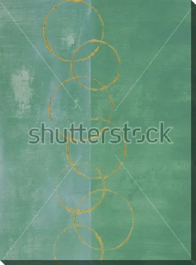 Картина маслом Золотые круги на зелёном бархатном фоне