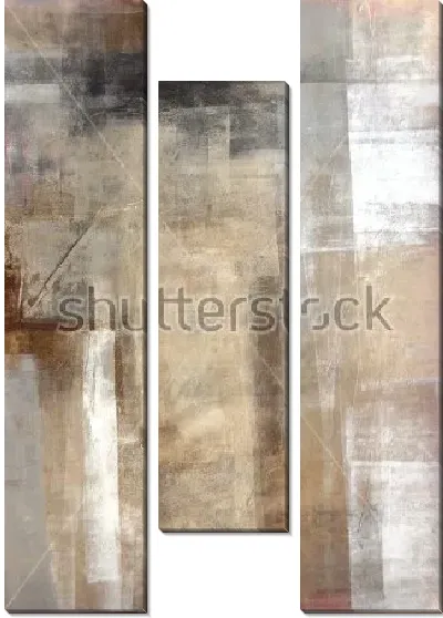 Модульная картина Лёгкая спокойная композиция в оттенках бежевого, серого и молочного цвета