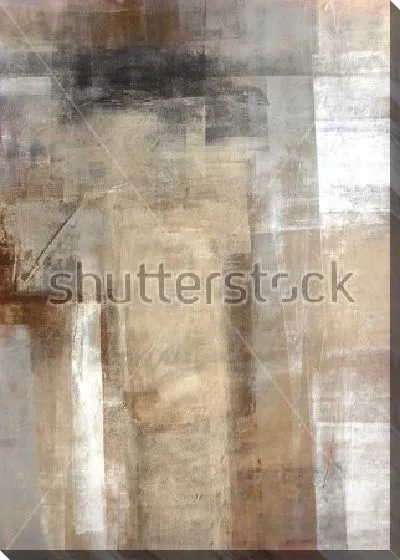 Картина маслом Лёгкая спокойная композиция в оттенках бежевого, серого и молочного цвета