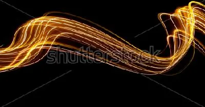 Плакат Нити золотого света на чёрном фоне