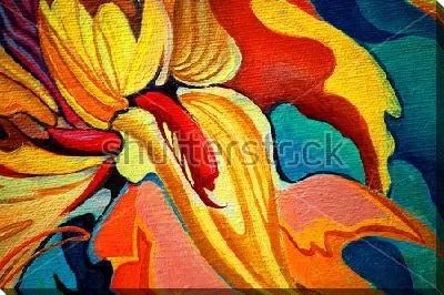 Картина маслом Яркий сказочный цветок