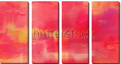 Модульная картина Яркая композиция в оттенках розового и жёлтого цвета