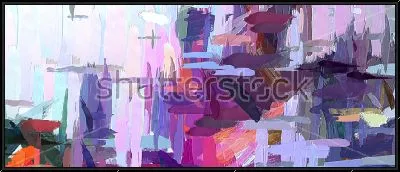 Картина Яркая динамичная композиция с геометрическими элементами и разноцветными мазками