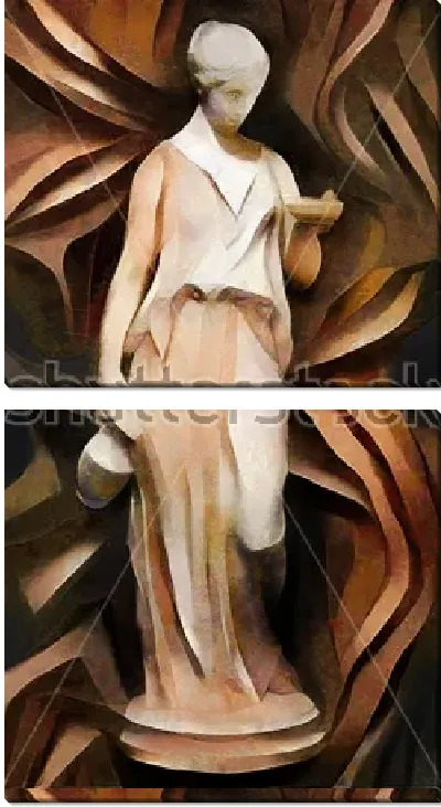 Модульная картина Античная скульптура в современном рельефном живописном стиле