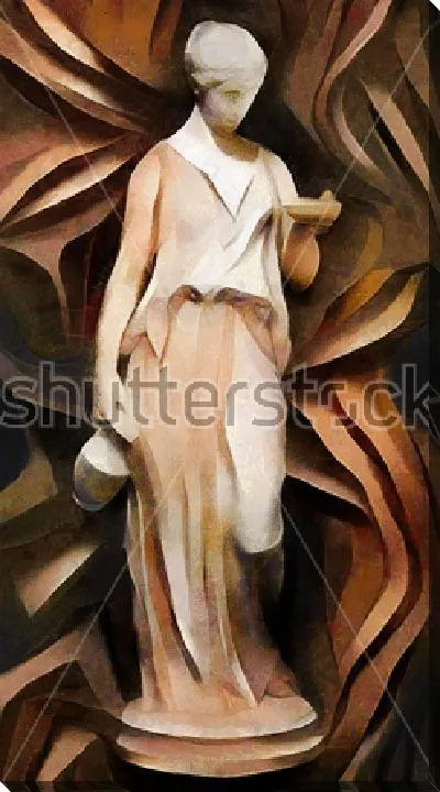 Постер Античная скульптура в современном рельефном живописном стиле