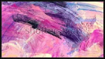 Картина Сине-пурпурные облака - яркая композиция в оттенках синего, фиолетового и жёлтого цвета