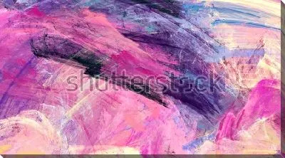 Постер Сине-пурпурные облака - яркая композиция в оттенках синего, фиолетового и жёлтого цвета