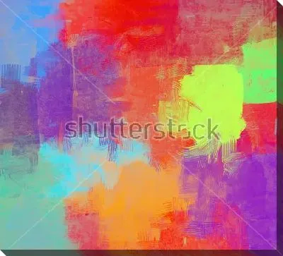 Картина маслом Разноцветная композиция с яркими цветовыми пятнами