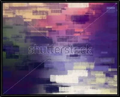 Картина Отражение огней вечернего города в ряби пруда