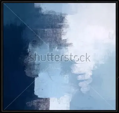 Картина Зимняя вода - композиция в холодных оттенках синего и голубого цвета