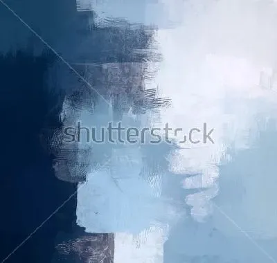 Плакат Зимняя вода - композиция в холодных оттенках синего и голубого цвета