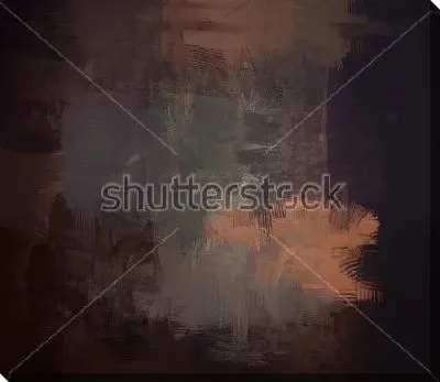 Картина маслом Вечерний свет в отражении - композиция в тёмных оттенках коричневого и зелёного цвета